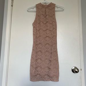 Champagne Lace Bodycon Dress